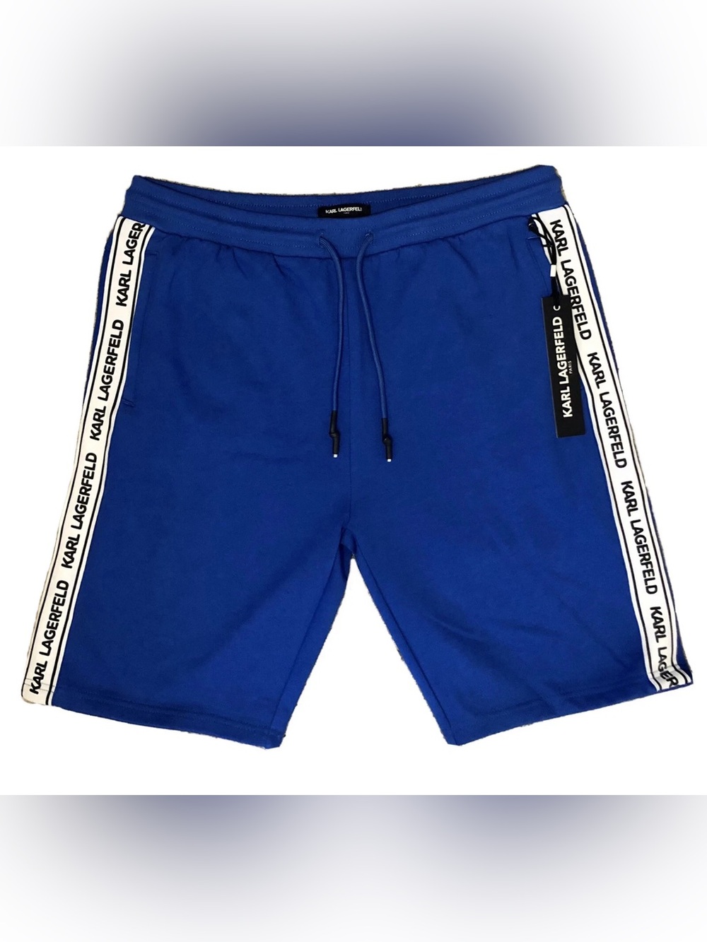 Karl Lagerfeld Men’s Blue Cotton Shorts Size L Large Style LM1H6029 New NWT